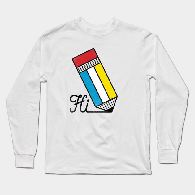 Mondrian Greeting #2 Long Sleeve T-Shirt by BeanePod